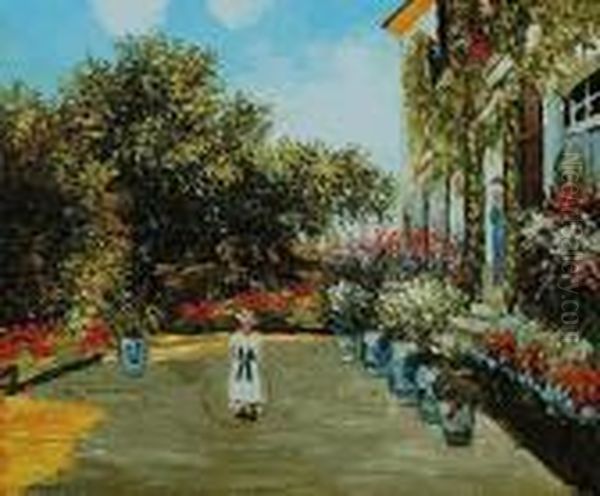 La Casa Della Artista Oil Painting by Claude Oscar Monet