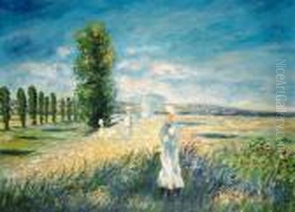 La Promenade (argenteuil) Oil Painting by Claude Oscar Monet