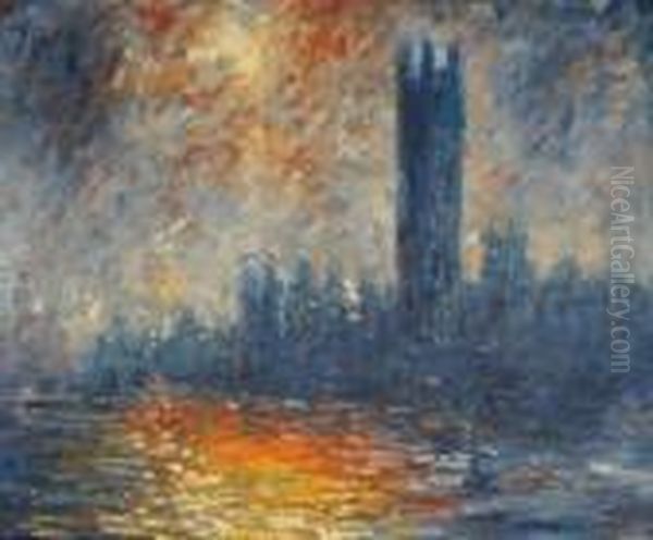 The Houses Of Parliament Oil Painting by Claude Oscar Monet