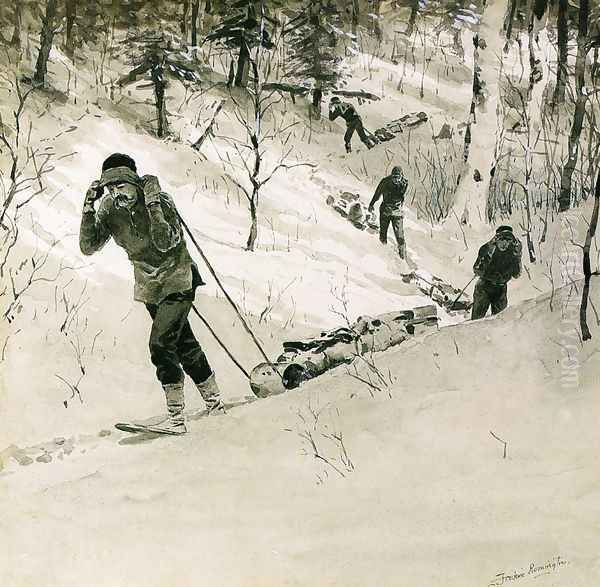 The White Forest Oil Painting by Frederic Remington