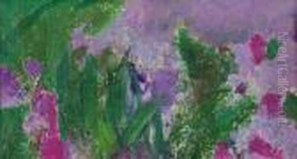 Les Iris Ii(fragment) Oil Painting by Claude Oscar Monet