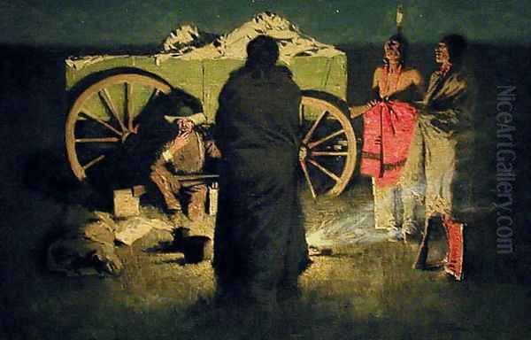 Shotgun Hospitality Oil Painting by Frederic Remington