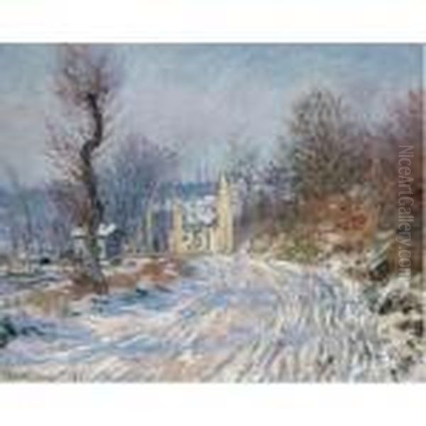 Route De Giverny En Hiver Oil Painting by Claude Oscar Monet