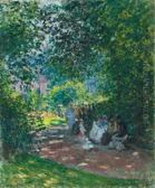 Au Parc Monceau Oil Painting by Claude Oscar Monet