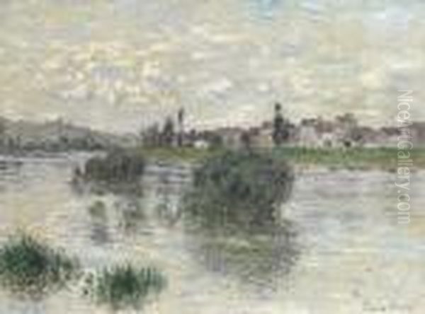 La Seine A Lavacourt Oil Painting by Claude Oscar Monet