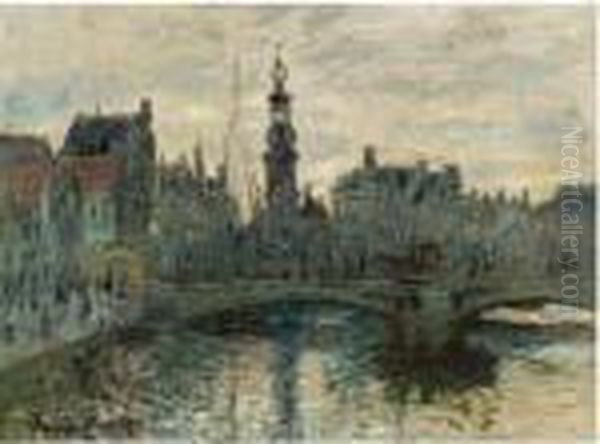 Le Binnen-amstel, Amsterdam Oil Painting by Claude Oscar Monet