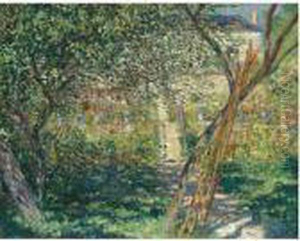 Le Jardin De Vetheuil Oil Painting by Claude Oscar Monet