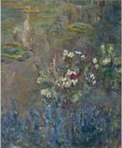 Les Nympheas Oil Painting by Claude Oscar Monet