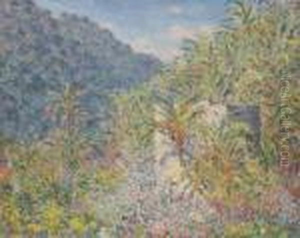 Vallee De Sasso Oil Painting by Claude Oscar Monet