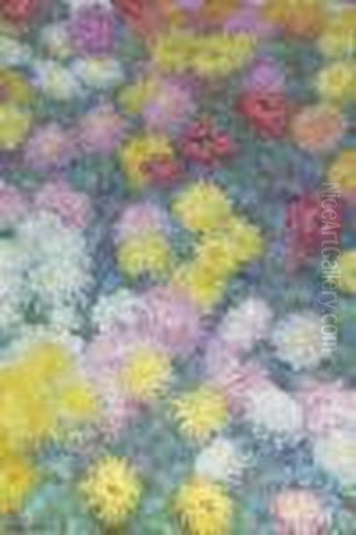 Chrysanthemes Oil Painting by Claude Oscar Monet