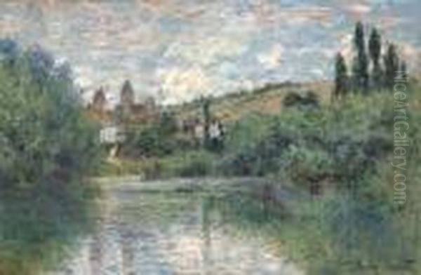 Vue De Vetheuil Oil Painting by Claude Oscar Monet