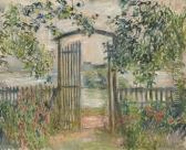 La Porte Du Jardin A Vetheuil Oil Painting by Claude Oscar Monet