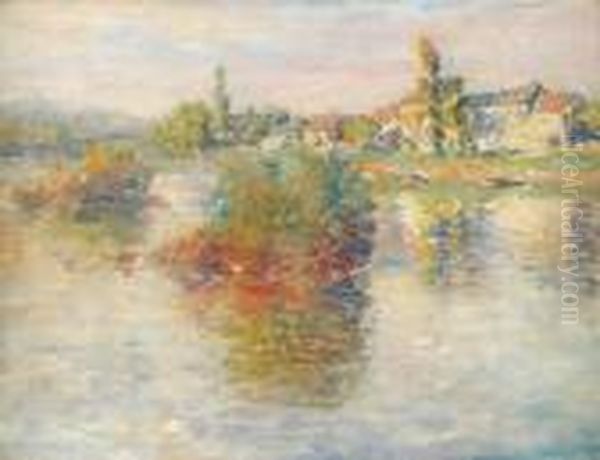 La Seine A Lavacourt Oil Painting by Claude Oscar Monet