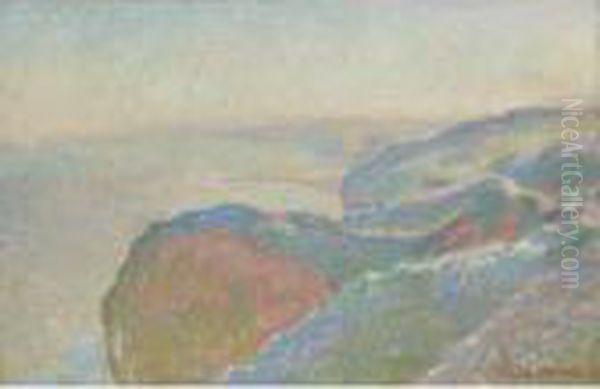 Au Val Saint-nicolas Pres Dieppe, Matin Oil Painting by Claude Oscar Monet