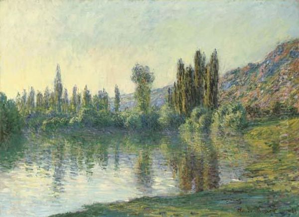 La Seine A Vetheuil Oil Painting by Claude Oscar Monet