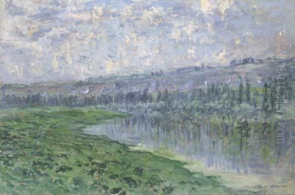 La Seine Et Les Coteaux De Chantemesle Oil Painting by Claude Oscar Monet