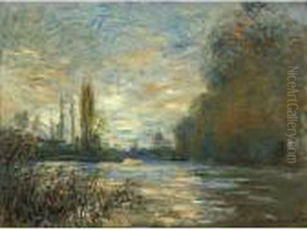 Le Petit Bras De La Seine A Argenteuil Oil Painting by Claude Oscar Monet