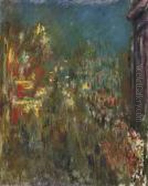 Leicester Square, La Nuit Oil Painting by Claude Oscar Monet