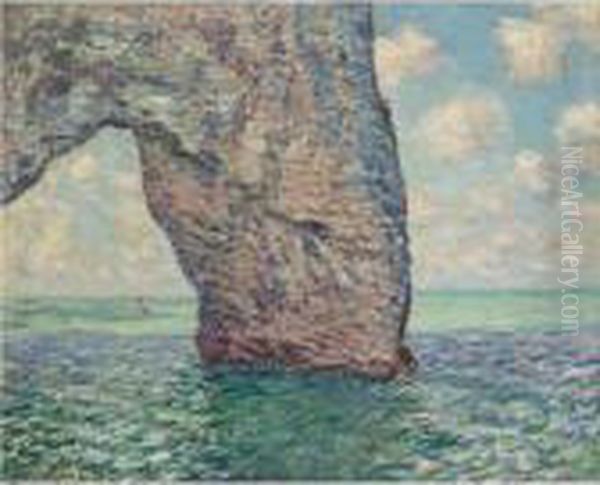 La Manneporte, Maree Haute Oil Painting by Claude Oscar Monet