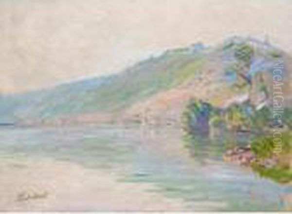 La Seine A Port-villez, Temps Clair Oil Painting by Claude Oscar Monet