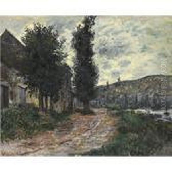 Chemin De Halage A Lavacourt Oil Painting by Claude Oscar Monet