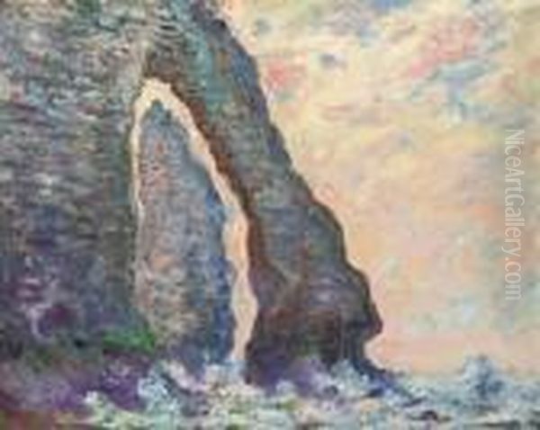 L'aiguille, A Travers La Porte D'aval Oil Painting by Claude Oscar Monet