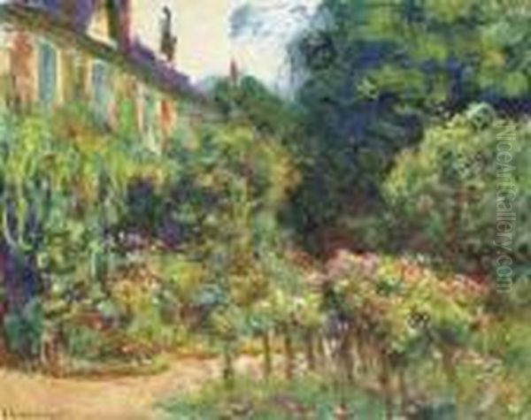 La Maison De L'artiste A Giverny Oil Painting by Claude Oscar Monet