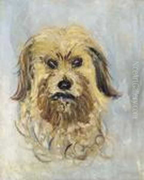 Tete De Chien Griffon, Follette Oil Painting by Claude Oscar Monet