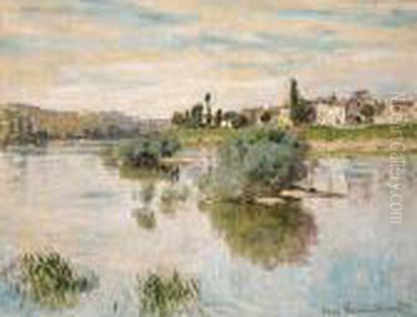 La Seine A Lavacourt Oil Painting by Claude Oscar Monet