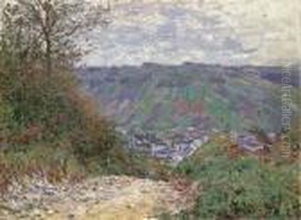 Chemin Creux A Giverny Oil Painting by Claude Oscar Monet