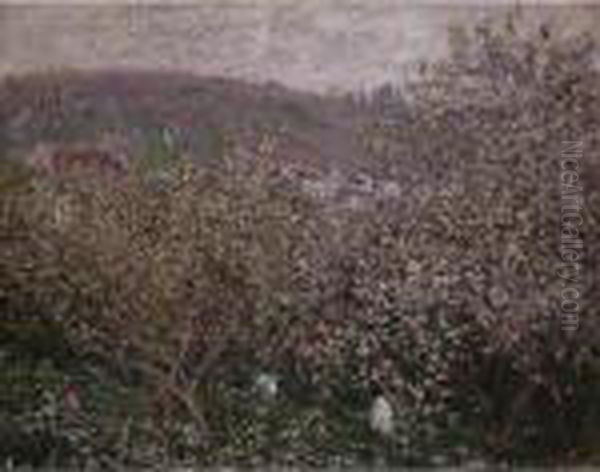 Vetheuil, Les Pruniers En Fleurs Oil Painting by Claude Oscar Monet