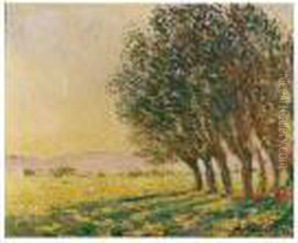 Saules Au Soleil Couchant Oil Painting by Claude Oscar Monet