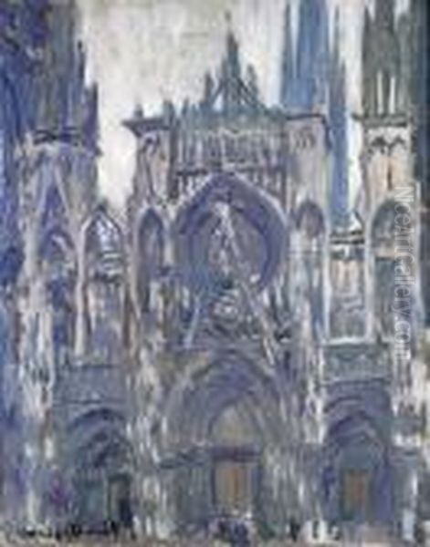 Cathedrale De Rouen: Etude Pour Le Portail Vu De Face Oil Painting by Claude Oscar Monet