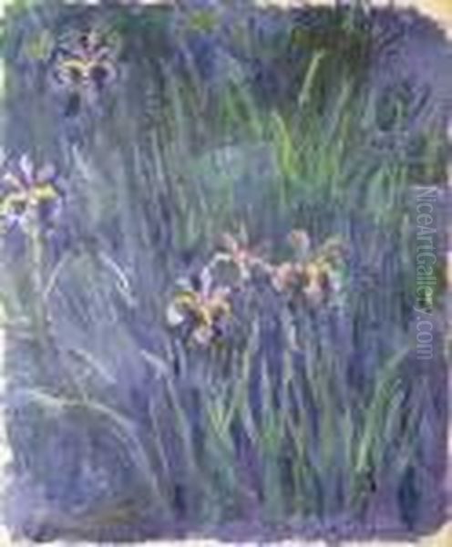 Iris Oil Painting by Claude Oscar Monet