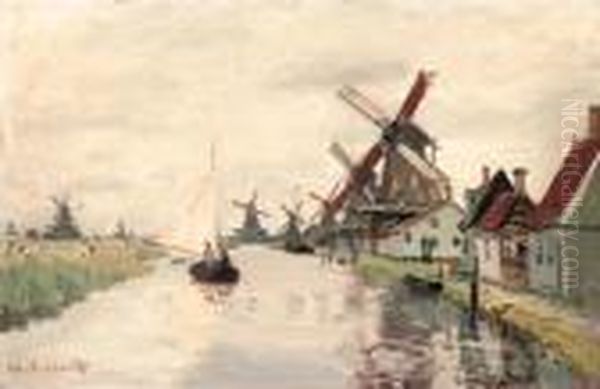 Moulin En Hollande Oil Painting by Claude Oscar Monet