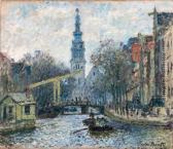 Canal A Amsterdam Oil Painting by Claude Oscar Monet