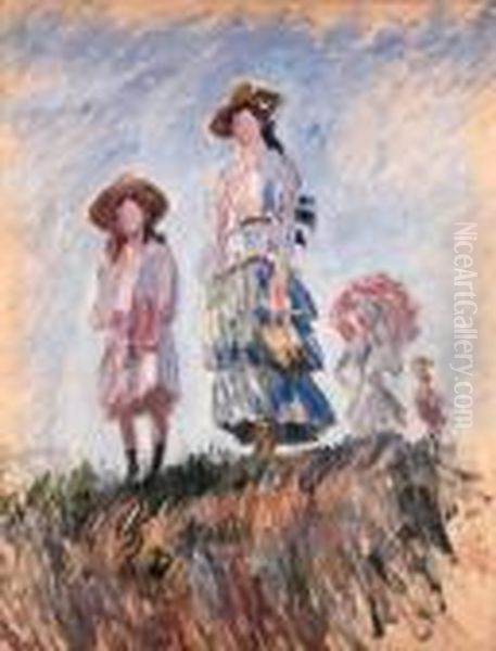 Promenade (esquisse) Oil Painting by Claude Oscar Monet