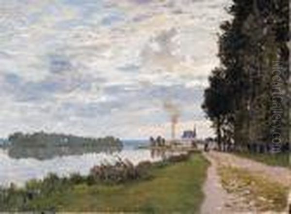 La Promenade D'argenteuil Oil Painting by Claude Oscar Monet