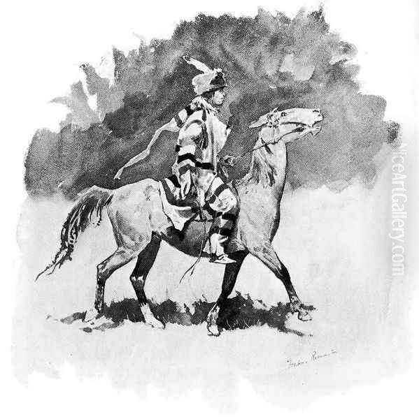 Snow Indian, or the Northwest Type Oil Painting by Frederic Remington