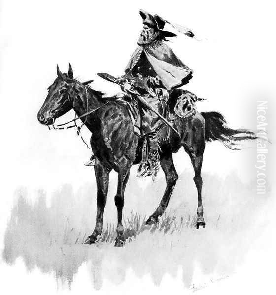 A Scout Oil Painting by Frederic Remington