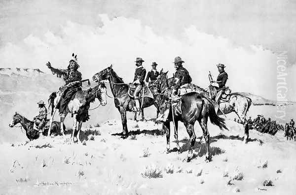 The Borderland of the Other Tribe Oil Painting by Frederic Remington