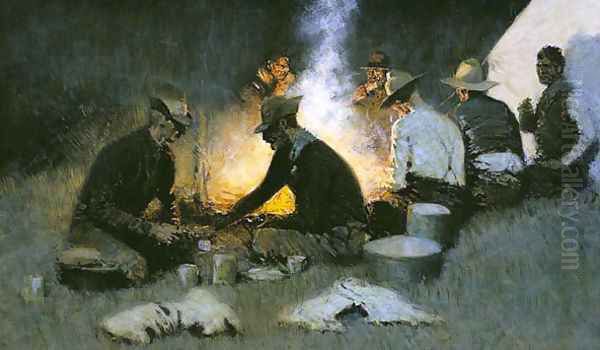 The Hunters' Supper Oil Painting by Frederic Remington