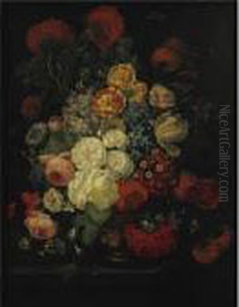 Still Life With Flowers In A Vase Oil Painting by Jean-Baptiste Monnoyer