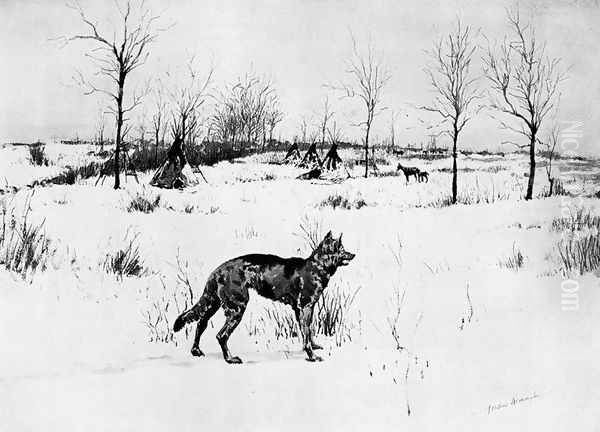 The Hungry Winter Oil Painting by Frederic Remington