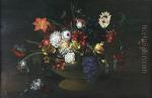 Still Life Of Flowers Oil Painting by Jean-Baptiste Monnoyer