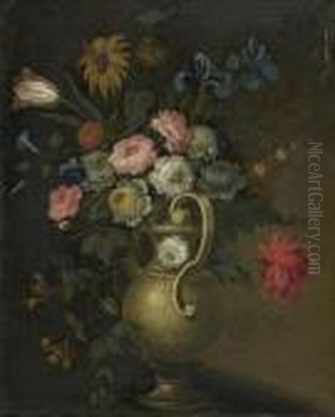 Blumenstrauss In Einer Steinvase. Oil Painting by Jean-Baptiste Monnoyer