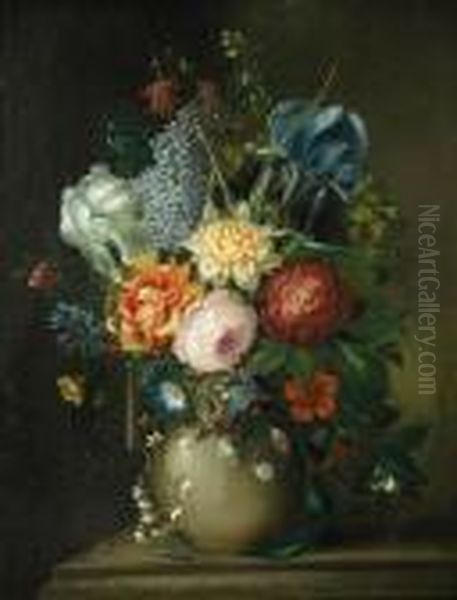 Still Life Of Roses Oil Painting by Jean-Baptiste Monnoyer