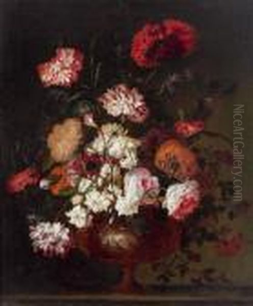 Mazzo Di Fiori Con Rose Oil Painting by Jean-Baptiste Monnoyer