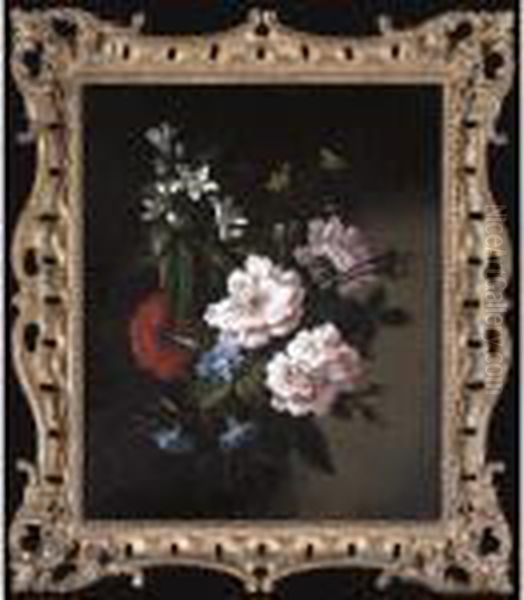 Still Life Of A Bouquet Of Flowers Oil Painting by Jean-Baptiste Monnoyer