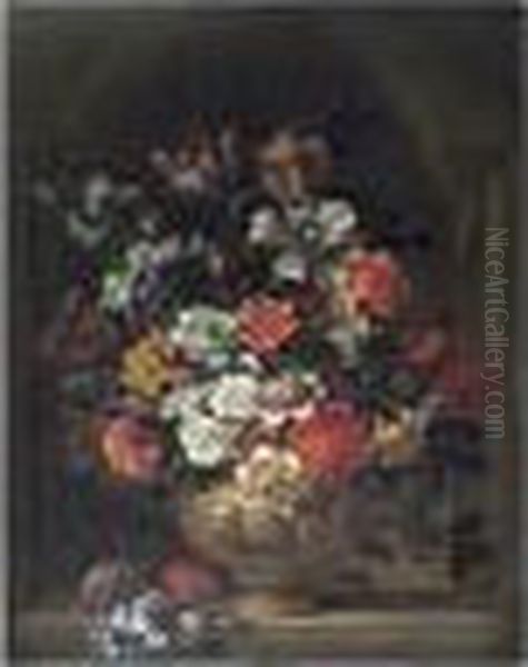 Still Life Of Flowers Oil Painting by Jean-Baptiste Monnoyer